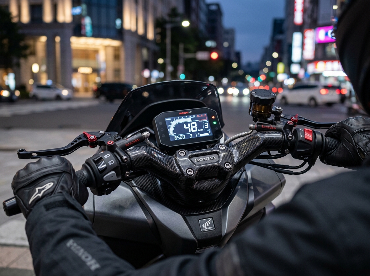 Minimalist custom cockpit POV with CNC levers and digital dash